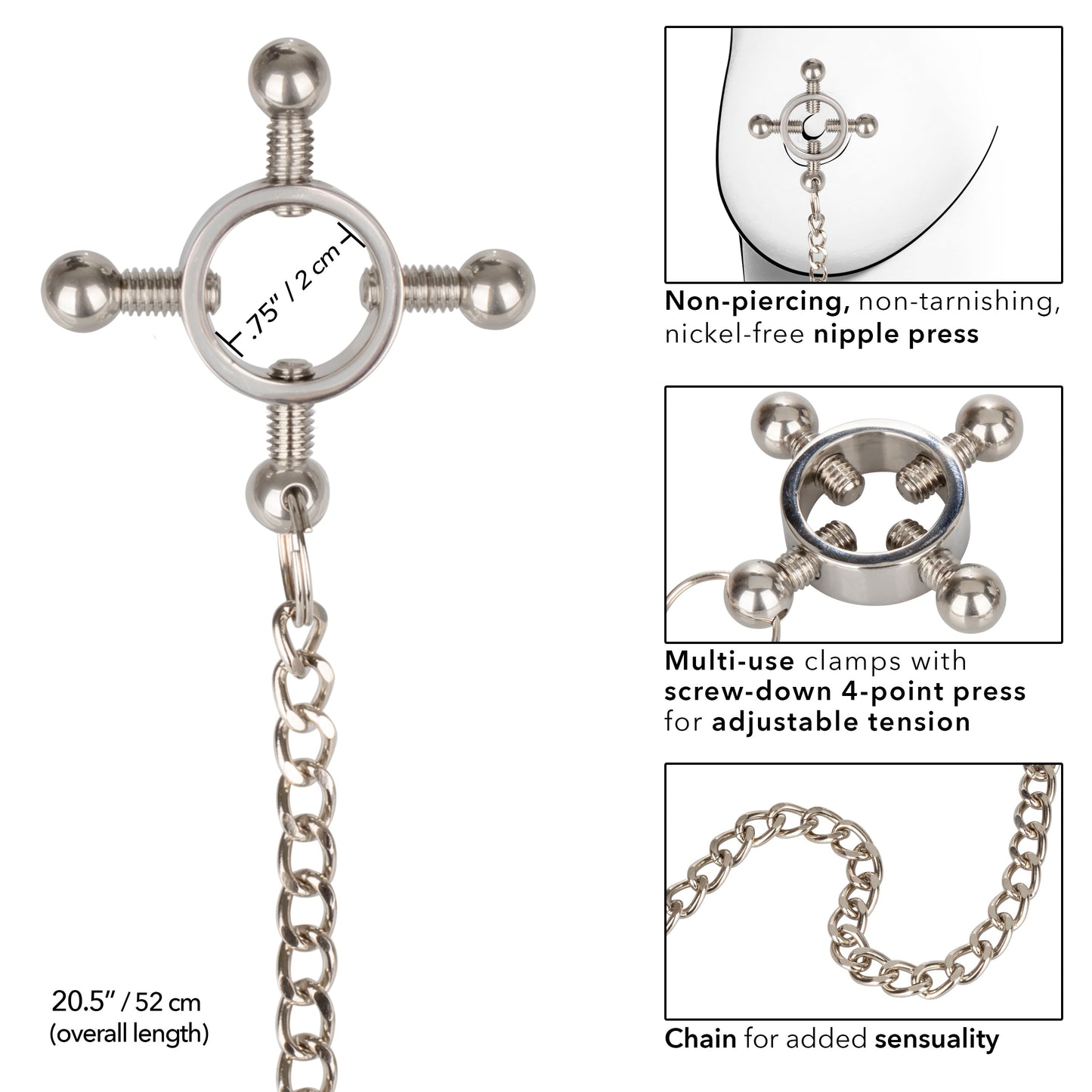 Nipple Grips Rings with Chain