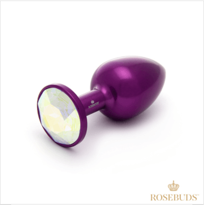 Rosebuds Purple Aluminum Lightweight Butt Plug - 3 Jewel Colors