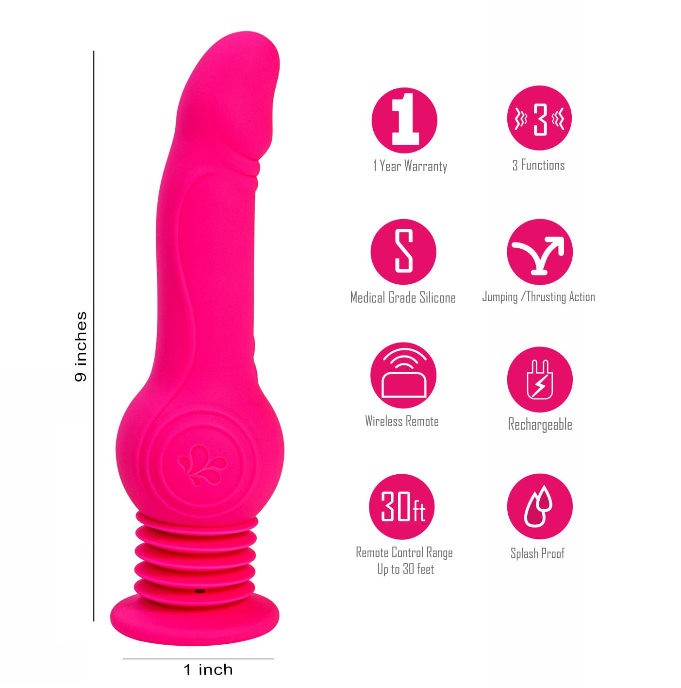 Maia Tegan Jump-Thrusting Suction Cup Dildo with Remote
