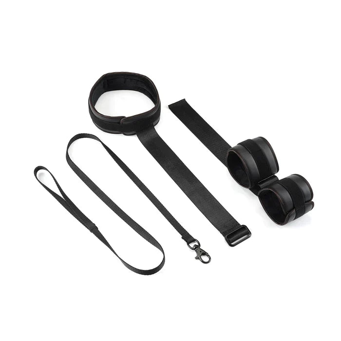 Vegan Fetish Wrist to Collar Restraints