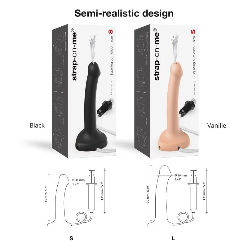 Soft-Silicone Squirting Cum Dildo by Strap-On-Me